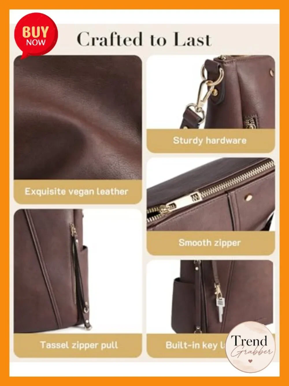 Women's Hobo Bag Crossbody Purse Faux Leather Shoulder Tote Large Capacity